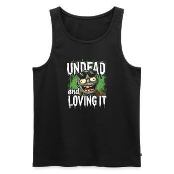 Zombie Apocalypse Humor Lustige Untote Zitate - Männer Premium Bio Tank Top - Schwarz - Vorne - AI Model Male 178 light (178cm)