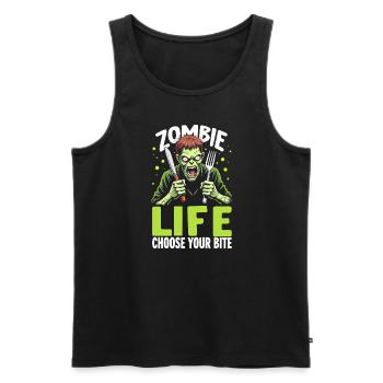 Zombie Apocalypse Humor Lustige Untote Zitate - Männer Premium Bio Tank Top - Schwarz - Vorne - AI Model Male 178 light (178cm)