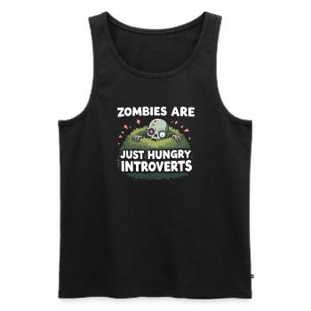 Zombie Apocalypse Humor Lustige Untote Zitate - Männer Premium Bio Tank Top - Schwarz - Vorne - AI Model Male 178 light (178cm)