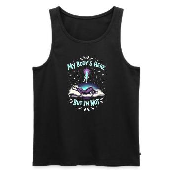astral projection fans who are out-of-body - Men's Premium Organic Tank Top - black - Front - AI Model Male 178 light (178cm)