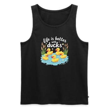 Nutztier-enten-enthusiasten Hinterhof-enten - Männer Premium Bio Tank Top - Schwarz - Vorne - AI Model Male 178 light (178cm)