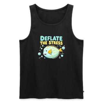 Poisson-globe passionné de la vie marine Quirky - Débardeur bio Premium Homme - noir - Devant - Michal (187cm)