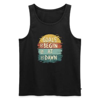 Morgenroutine, Wellness-gewohnheiten, Produktiver - Männer Premium Bio Tank Top - Schwarz - Vorne - AI Model Male 178 light (178cm)