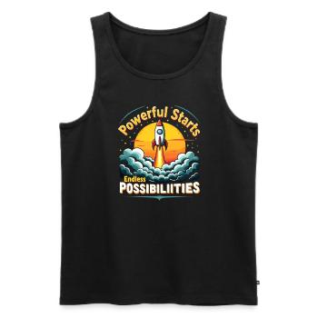 Morgenroutine, Wellness-gewohnheiten, Produktiver - Männer Premium Bio Tank Top - Schwarz - Vorne - AI Model Male 178 light (178cm)