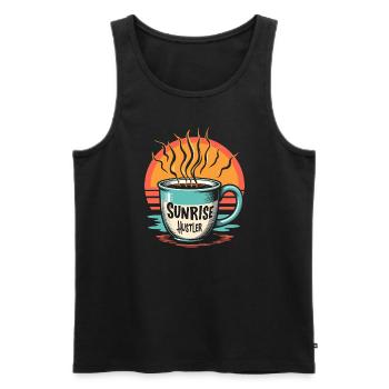 Morgenroutine, Wellness-gewohnheiten, Produktiver - Männer Premium Bio Tank Top - Schwarz - Vorne - AI Model Male 178 light (178cm)