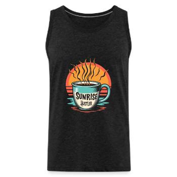 Morning Routine, Wellness Habits, More Productive - Men's Premium Organic Tank Top - charcoal grey - Front - Alexander (188cm)
