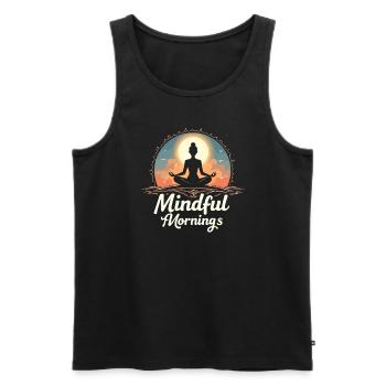 Morgenroutine, Wellness-gewohnheiten, Produktiver - Männer Premium Bio Tank Top - Schwarz - Vorne - AI Model Male 178 light (178cm)