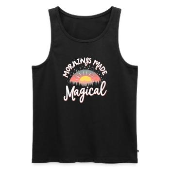 Morgenroutine, Wellness-gewohnheiten, Produktiver - Männer Premium Bio Tank Top - Schwarz - Vorne - AI Model Male 178 light (178cm)
