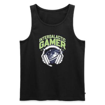 Space-themed players Cosmic Gaming Sci-fi - Men's Premium Organic Tank Top - black - Front - Michal (187cm)