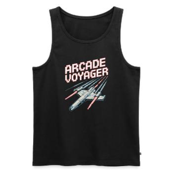 Space-themed players Cosmic Gaming Sci-fi - Men's Premium Organic Tank Top - black - Front - Michal (187cm)