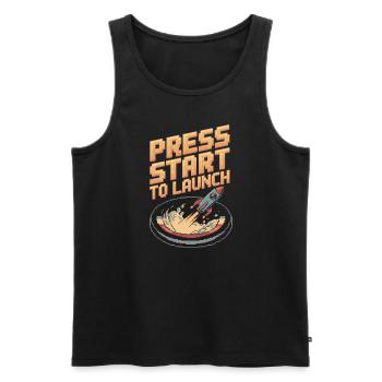 Space-themed players Cosmic Gaming Sci-fi - Men's Premium Organic Tank Top - black - Front - Michal (187cm)