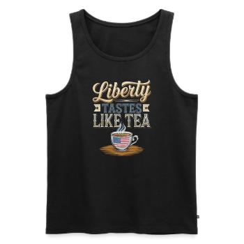 Boston Tea 1773 Révolution américaine Historique - Débardeur bio Premium Homme - noir - Devant - AI Model Male 178 light (178cm)