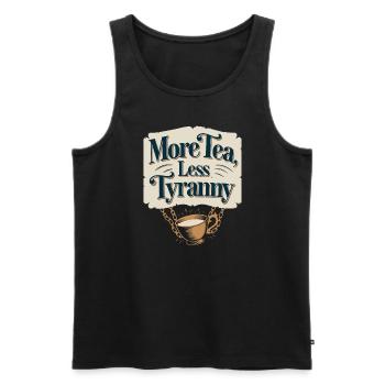 Boston Tea 1773 Révolution américaine Historique - Débardeur bio Premium Homme - noir - Devant - AI Model Male 178 light (178cm)