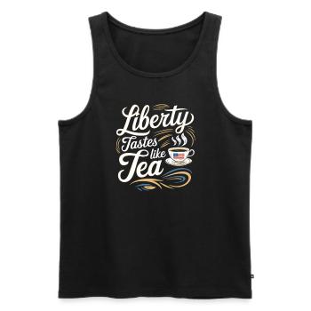 Boston Tea 1773 Révolution américaine Historique - Débardeur bio Premium Homme - noir - Devant - AI Model Male 178 light (178cm)