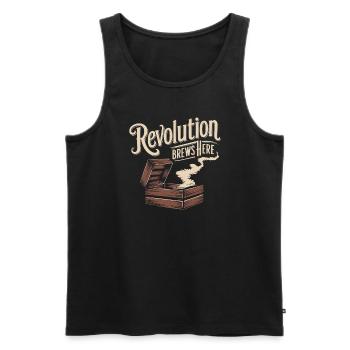 Boston Tea 1773 Révolution américaine Historique - Débardeur bio Premium Homme - noir - Devant - AI Model Male 178 light (178cm)
