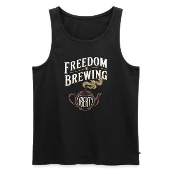 Boston Tea 1773 Révolution américaine Historique - Débardeur bio Premium Homme - noir - Devant - AI Model Male 178 light (178cm)