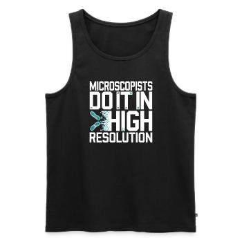 Microscope Enthusiast Lab Technician Science - Men's Premium Organic Tank Top - black - Front - AI Model Male 178 light (178cm)