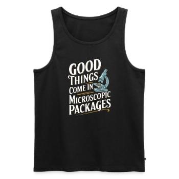 Microscope Enthusiast Lab Technician Science - Men's Premium Organic Tank Top - black - Front - AI Model Male 178 light (178cm)