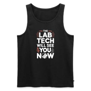 Passionné de microscope Technicien de laboratoire Science - Débardeur bio Premium Homme - noir - Devant - Michal (187cm)