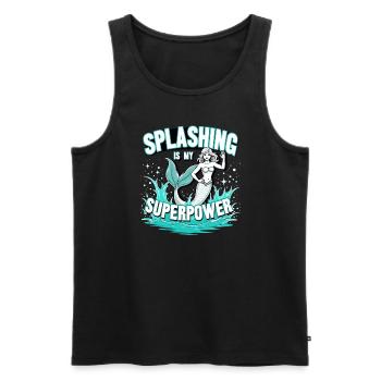 Mermaid Underwater Performer Mermaid - Men's Premium Organic Tank Top - black - Front - Michal (187cm)