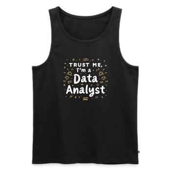 Data Analyst Big Data Specialist Business - Men's Premium Organic Tank Top - black - Front - AI Model Male 178 light (178cm)
