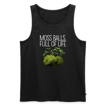 Kokedama Moss Ball Plantes Jardinage Japonais - Débardeur bio Premium Homme - noir - Devant - AI Model Male 178 light (178cm)
