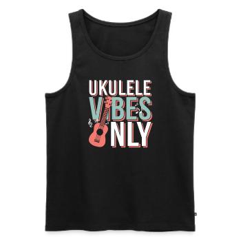Ukulele -spieler Hawaiianischer Musik Tropical - Männer Premium Bio Tank Top - Schwarz - Vorne - AI Model Male 178 light (178cm)
