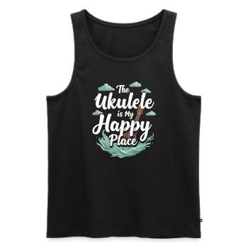 Ukulele -spieler Hawaiianischer Musik Tropical - Männer Premium Bio Tank Top - Schwarz - Vorne - AI Model Male 178 light (178cm)