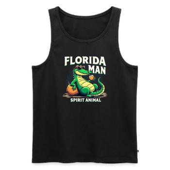 Alligator Crocodile Reptile Enthusiast Swamp - Men's Premium Organic Tank Top - black - Front - AI Model Male 178 light (178cm)