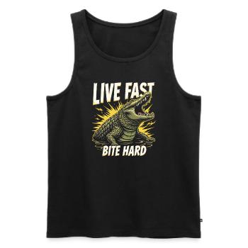 Alligator Crocodile Reptile Enthusiast Swamp - Men's Premium Organic Tank Top - black - Front - AI Model Male 178 light (178cm)