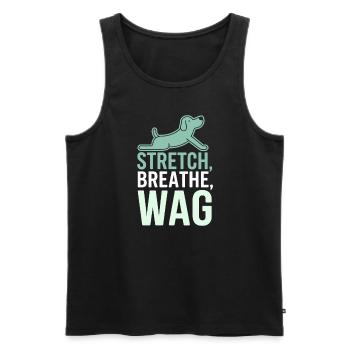 Doga Dog Yoga Bien-être des animaux de compagnie Étirements conscients - Débardeur bio Premium Homme - noir - Devant - Michal (187cm)