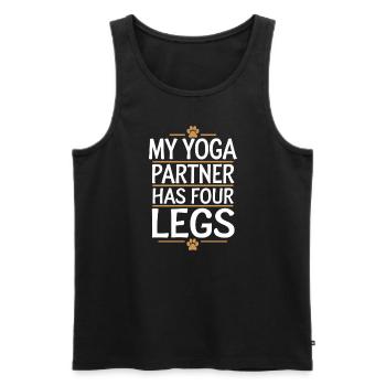 Doga Dog Yoga Bien-être des animaux de compagnie Étirements conscients - Débardeur bio Premium Homme - noir - Devant - Michal (187cm)