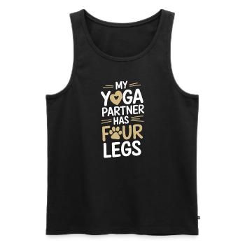 Doga Dog Yoga Bien-être pour animaux de compagnie Étirements conscients - Débardeur bio Premium Homme - noir - Devant - Michal (187cm)