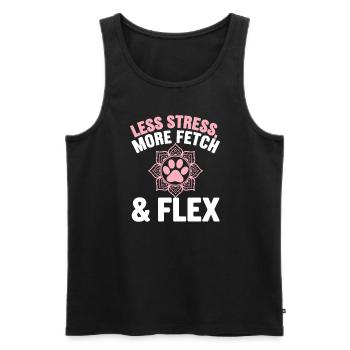 Doga Dog Yoga Bien-être pour animaux de compagnie Étirements conscients - Débardeur bio Premium Homme - noir - Devant - Michal (187cm)