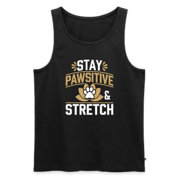 Doga Dog Yoga Bien-être pour animaux de compagnie Étirements conscients - Débardeur bio Premium Homme - noir - Devant - Michal (187cm)