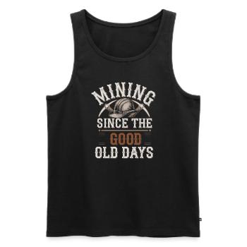 Coal Miner Underground Mining Safety Helmet Worker - Men's Premium Organic Tank Top - black - Front - AI Model Male 178 light (178cm)
