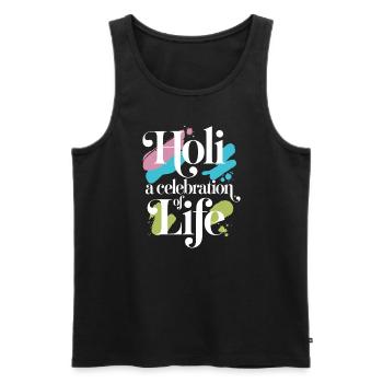 The Holi Festival Of Colors Indian Celebration - Men's Premium Organic Tank Top - black - Front - AI Model Male 178 light (178cm)