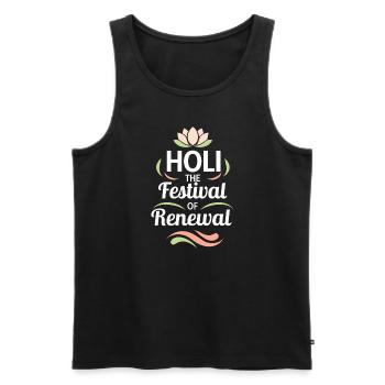 The Holi Festival Of Colors Indian Celebration - Men's Premium Organic Tank Top - black - Front - AI Model Male 178 light (178cm)