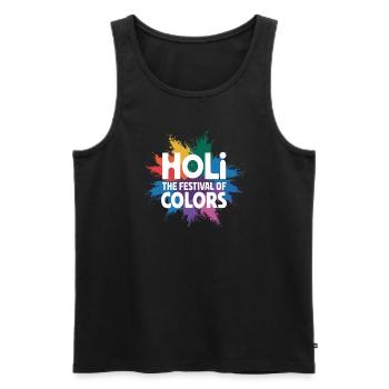 The Holi Festival Of Colors Indian Celebration - Men's Premium Organic Tank Top - black - Front - AI Model Male 178 light (178cm)