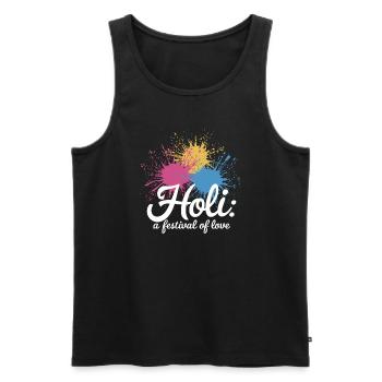 The Holi Festival Of Colors Indian Celebration - Men's Premium Organic Tank Top - black - Front - AI Model Male 178 light (178cm)
