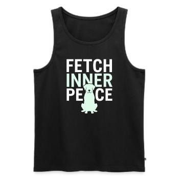 Doga Dog Yoga Bien-être pour animaux de compagnie Étirements conscients - Débardeur bio Premium Homme - noir - Devant - Michal (187cm)