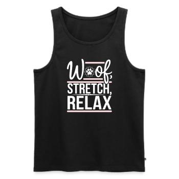 Doga Dog Yoga Bien-être pour animaux de compagnie Étirements conscients - Débardeur bio Premium Homme - noir - Devant - Michal (187cm)