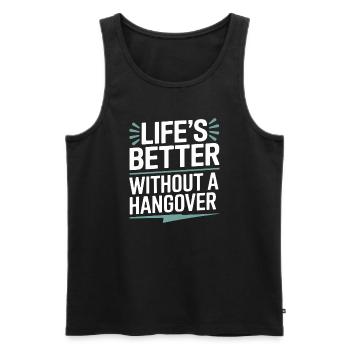 Sober Living Recovery Lifestyle Alcohol-free - Men's Premium Organic Tank Top - black - Front - AI Model Male 178 light (178cm)