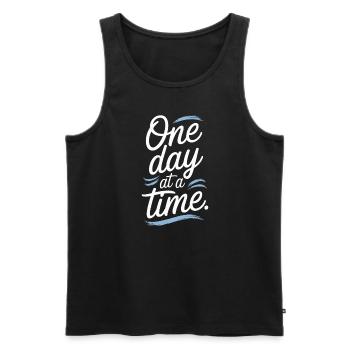 Sober Living Recovery Lifestyle Alcohol-free - Men's Premium Organic Tank Top - black - Front - AI Model Male 178 light (178cm)
