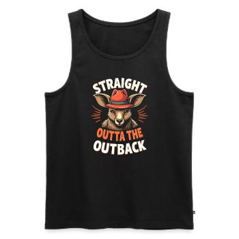 Wallaby Australian Wildlife Marsupial Nature - Männer Premium Bio Tank Top - Schwarz - Vorne - AI Model Male 178 light (178cm)