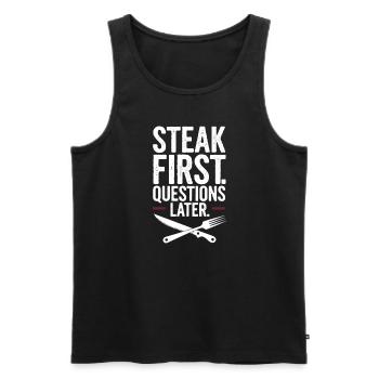 Diet on carnivore diet on the - Men's Premium Organic Tank Top - black - Front - AI Model Male 178 light (178cm)