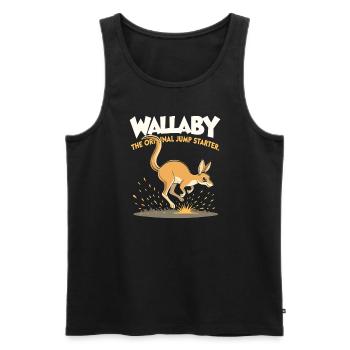 Wallaby Australian Wildlife Marsupial Nature - Männer Premium Bio Tank Top - Schwarz - Vorne - AI Model Male 178 light (178cm)