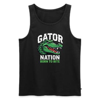 Alligator Crocodile Reptile Enthusiast Swamp - Men's Premium Organic Tank Top - black - Front - AI Model Male 178 light (178cm)
