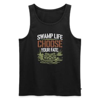 Alligator Crocodile Reptile Enthusiast Swamp - Men's Premium Organic Tank Top - black - Front - AI Model Male 178 light (178cm)