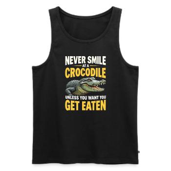 Alligator Crocodile Reptile Enthusiast Swamp - Men's Premium Organic Tank Top - black - Front - AI Model Male 178 light (178cm)